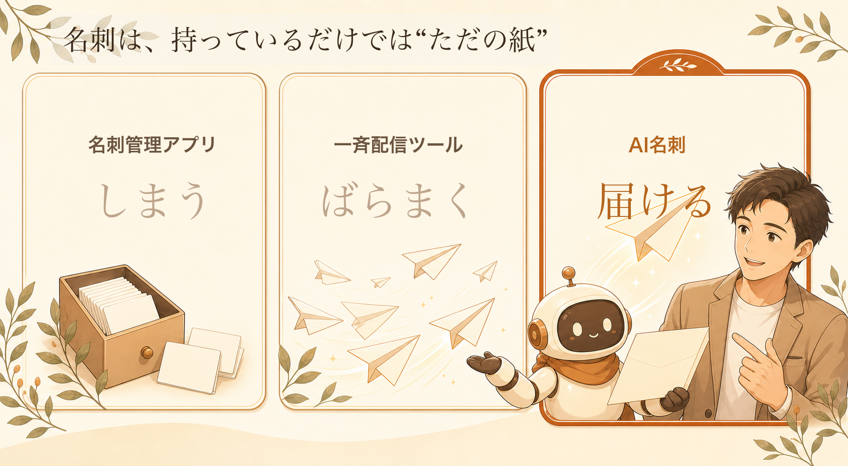 しまう・ばらまく・届ける